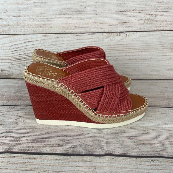 Vince Camuto Bailah Womens Sz 6M Platform Sandals Tapue Red Morccan - Picture 5 of 11